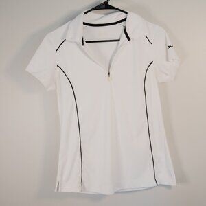 Woman's white golf T